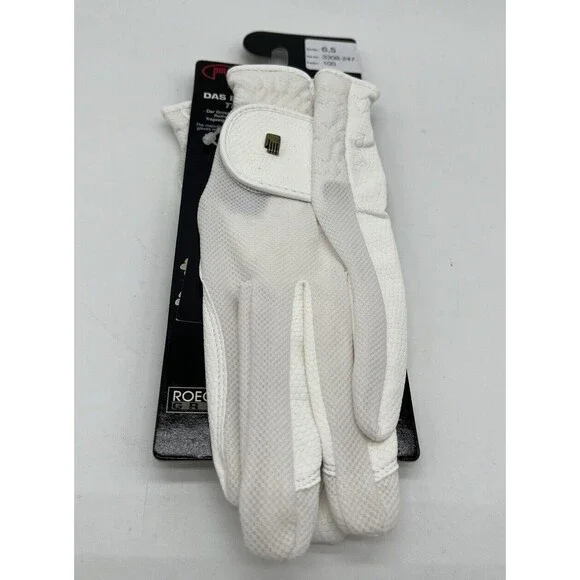 Roeckl Sports Roeck-Grip Equestrian Riding Gloves - White Size 6.5 - Picture 4 of 10